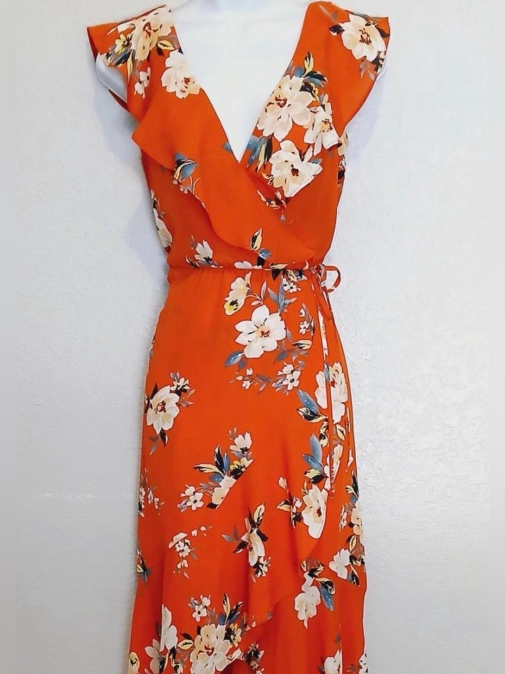 Size XS Floral Midi Dress with Wrap